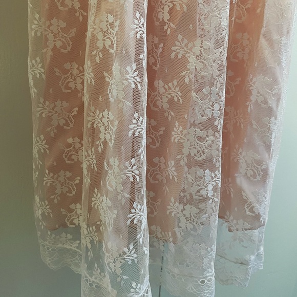1980’s Gunne Sax Vintage Pink & Lace Dress Large - Picture 7 of 10